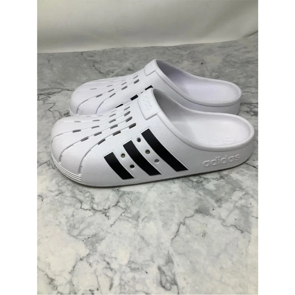 Adidas Adilette Clogs Aqua Water Slide Sandals Black White
